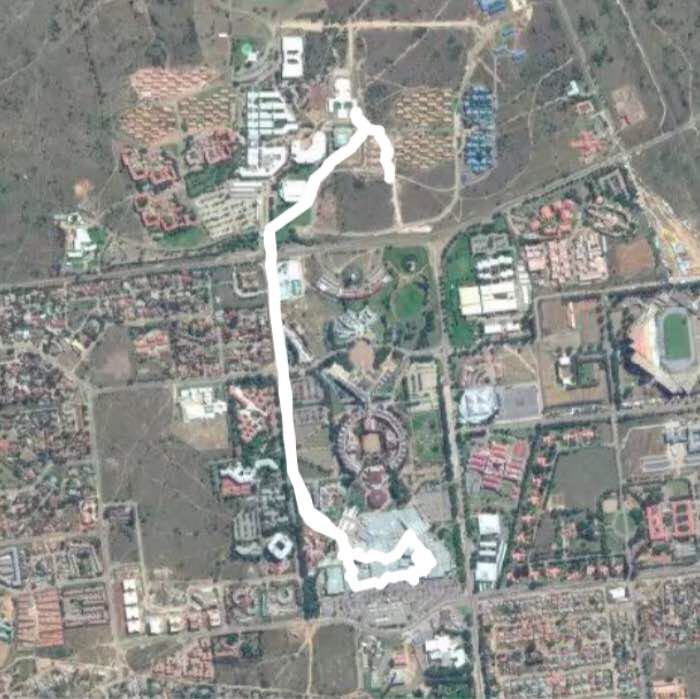 Mmabatho walking route map in Mmabatho