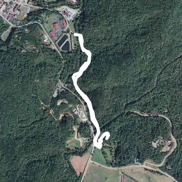 Hardman to Helen  walking route map in Sautee Nacoochee