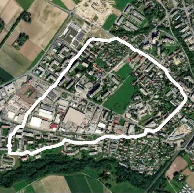 Easy Nyon walking route map in Nyon