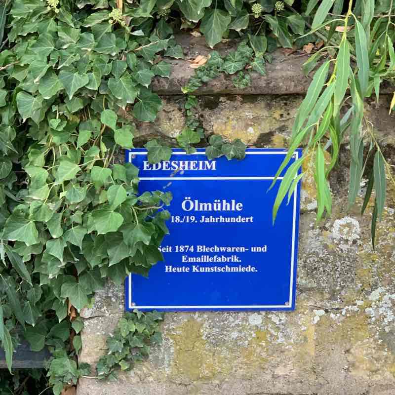 Edesheim - oil mill - Erlenmühle walking route map in Edesheim