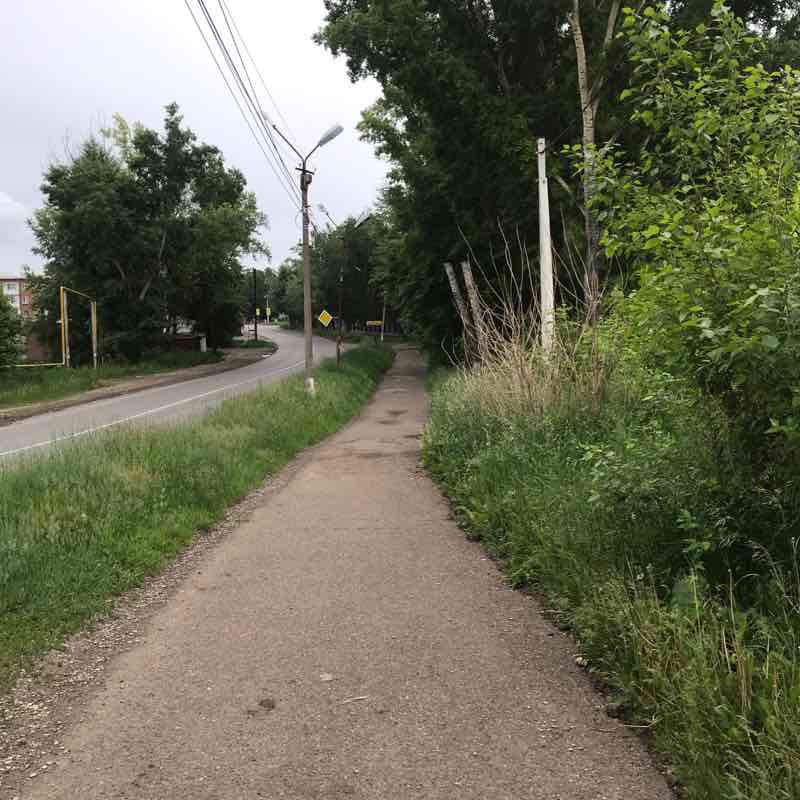 City bike ride walking route map in Yurga
