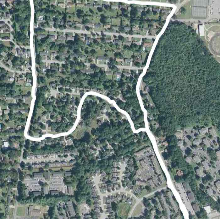 Around the Block walking route map in Greer