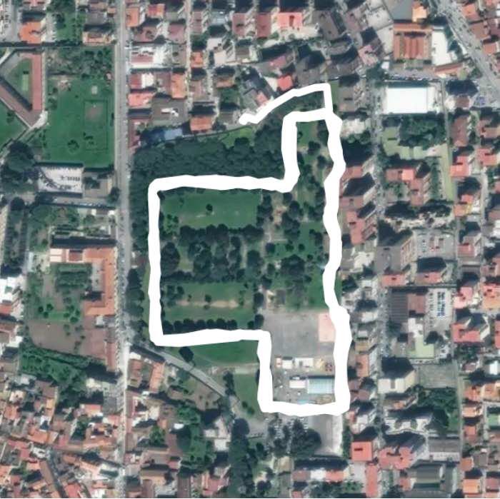 Parco Pozzi Aversa walking route map in Aversa