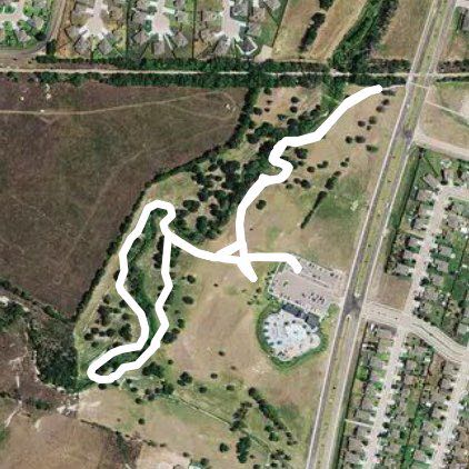 Lion's Junction Water Park Loop walking route map in Temple