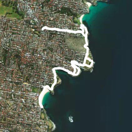 Bronte to coogee walking route map in Waverley