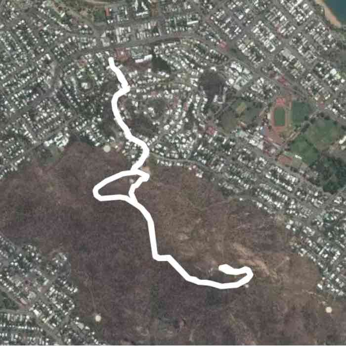 Jacobs Ladder amd Castle Hill walking route map in Belgian Gardens