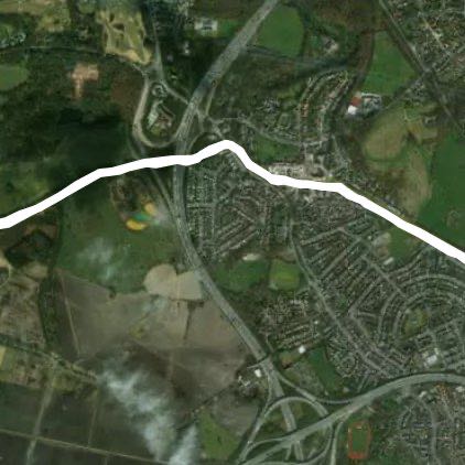 Monton Canal bank walking route map in Eccles