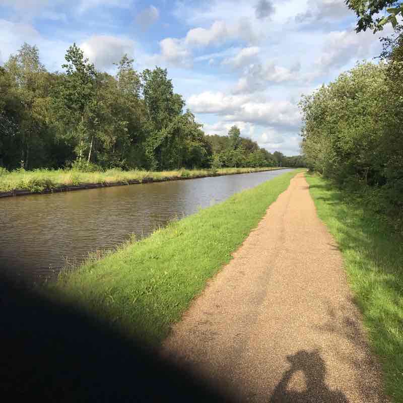 The Moorings canal bank Walk Trail Worsley, Manchester, England Pacer