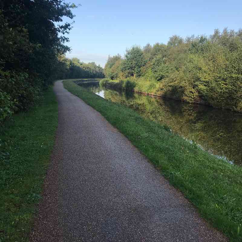 TheWorsley and Moorings Canal bank walking route map in Eccles