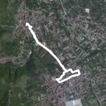 Viale moiano Airola cycle path walking route map in Santo Stefano