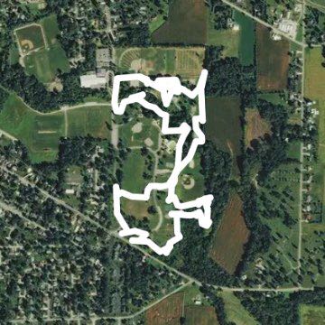 Hedges Boyer Disc Golf Trail walking route map in Tiffin