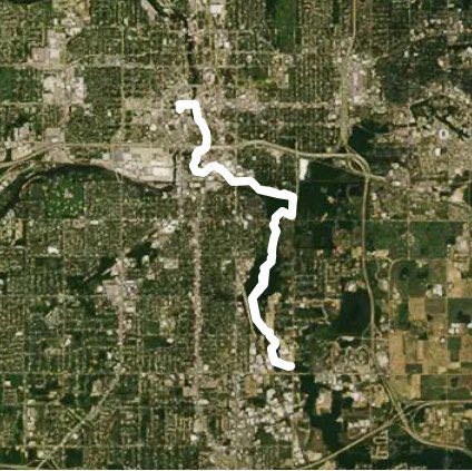 River Trail - McGuire Park walking route map in Lansing