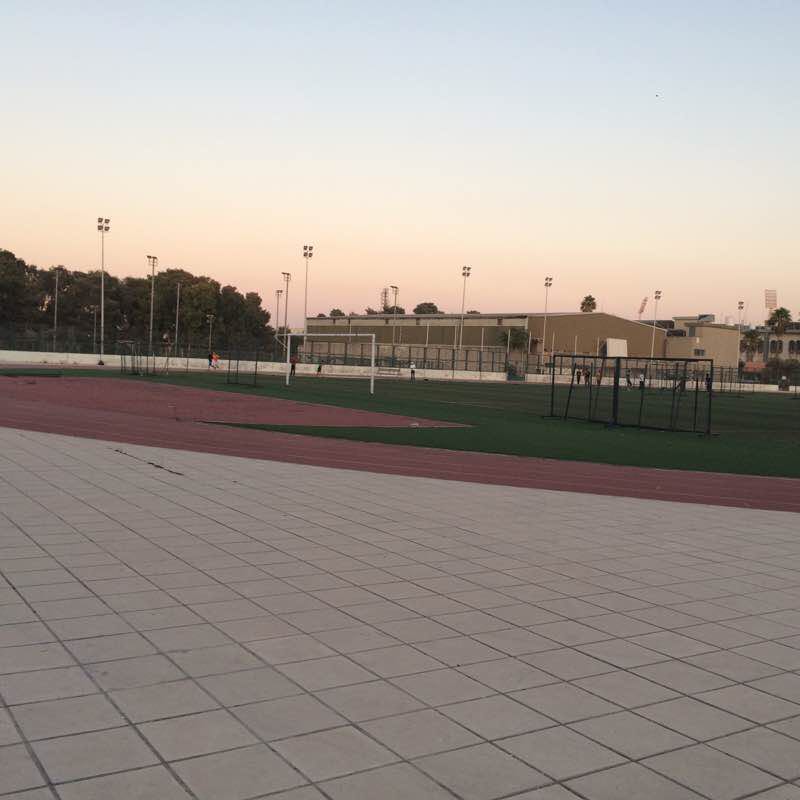 Yarmouk University Football court  walking route map in Umm Qais