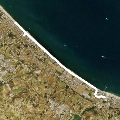 Riccione-Portoverde walking route map in Riccione