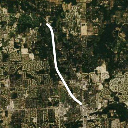 Paint creek trail - goodison to rochester walking route map in Rochester