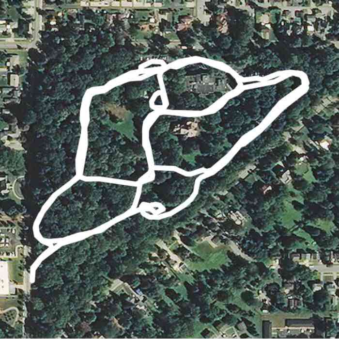 Hayes Memorial walking route map in Fremont