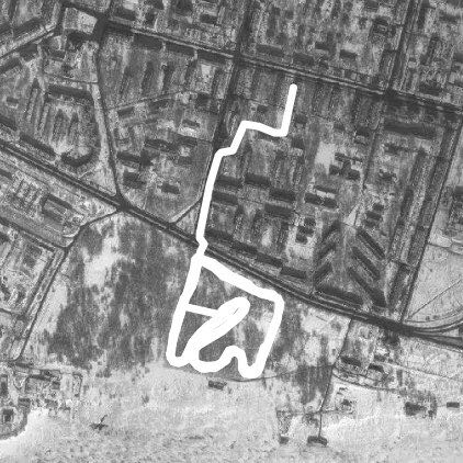 Lomonosov beach walking route map in Cherepovets