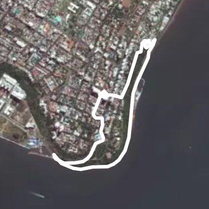 Maputo beach walking route map in Maputo