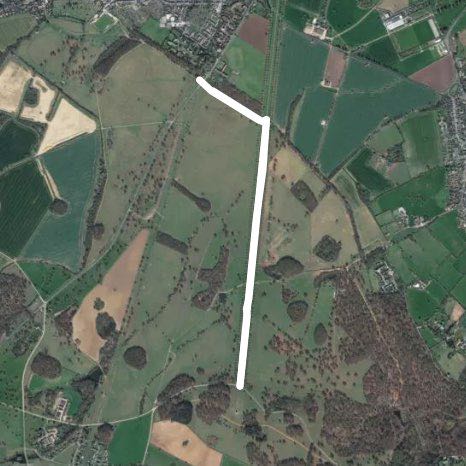 Half of the long walk walking route map in Old Windsor