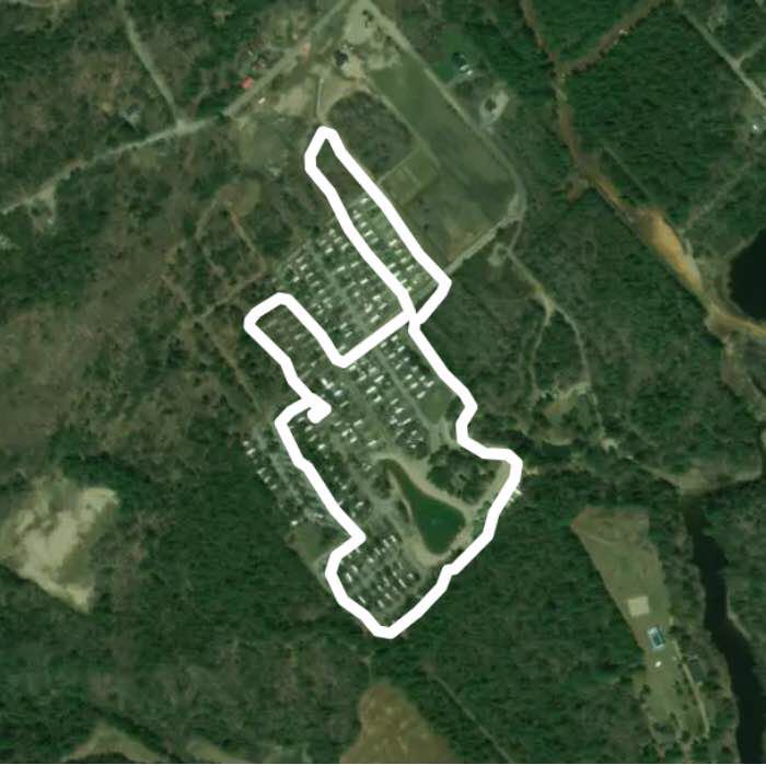 Campsite Champs Boisés walking route map in Sainte-Julienne