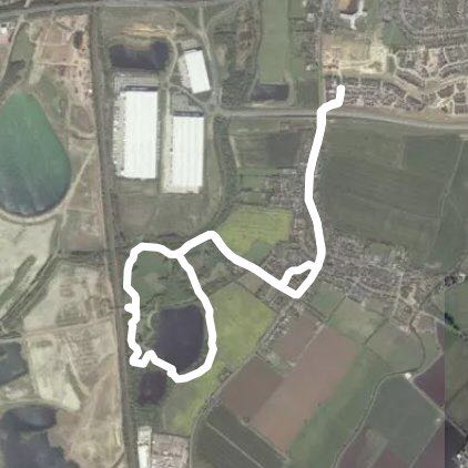 Crown lakes  walking route map in Farcet