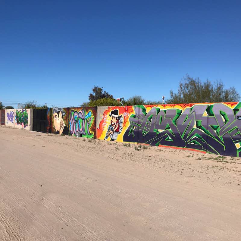 Graffiti Art walk walking route map in De Marua