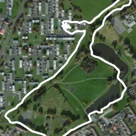 Lovely park walk walking route map in Newton Aycliffe