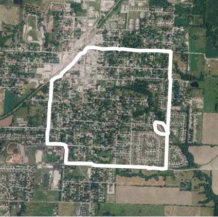 Odessa, loop 1, 1 lap at chestnut walking route map in Odessa