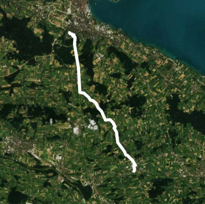 Erlen - Kreuzlingen walking route map in Erlen