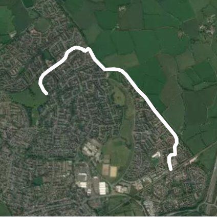 Navy 2.4km entry test walking route map in Banwell