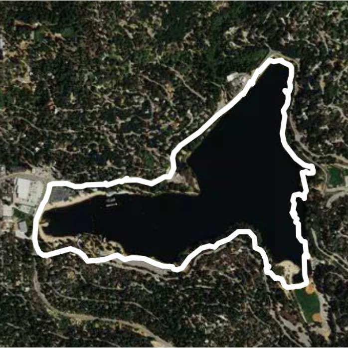 Lake Gregory walking route map in Lake Arrowhead