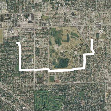 Niles to Park Ridge walking route map in Morton Grove