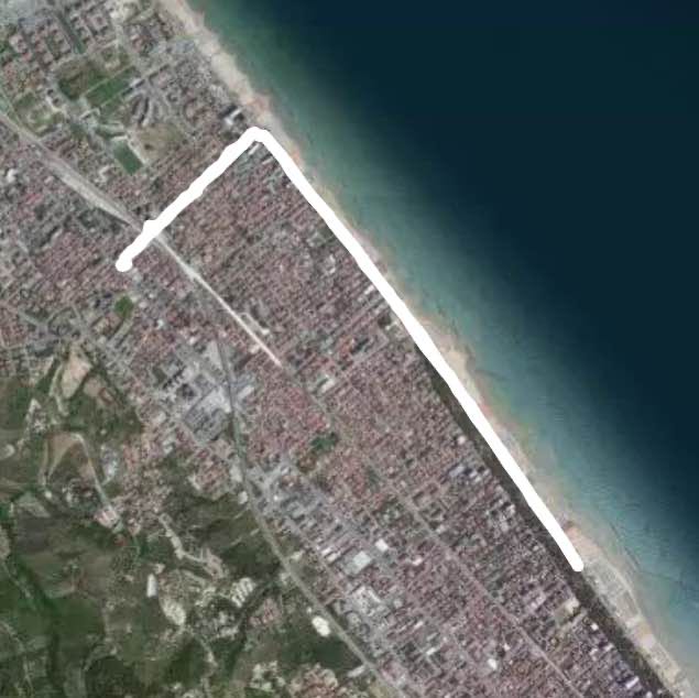 Walk in the Montesilvano, province of Pescara, Italy walking route map in Montesilvano