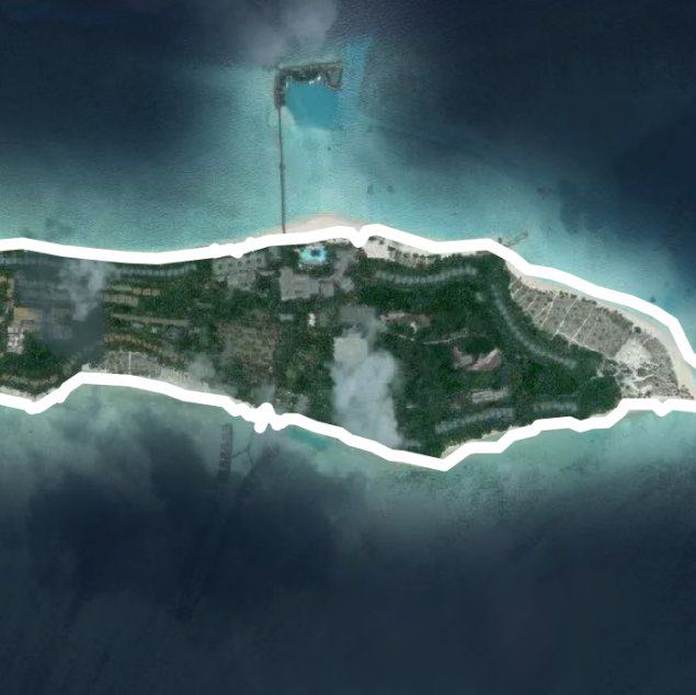 Sun Island Resort  walking route map in Dhangethi