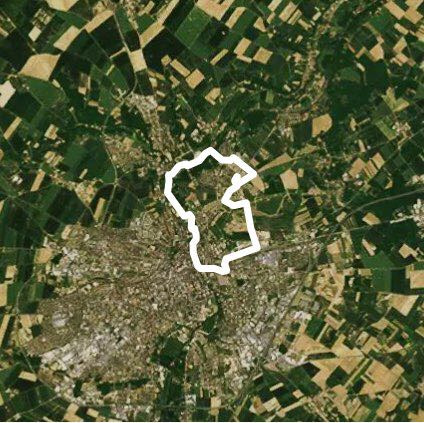 Chartres-Champhol walking route map in Chartres