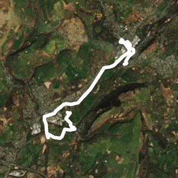 Swansea Canal and surrounding villages walking route map in Rhos