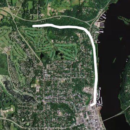 Browns creek walking route map in Houlton