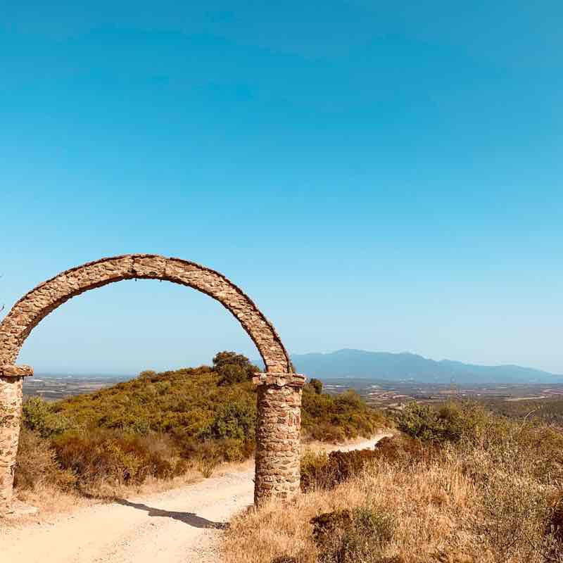 Castelnou south east walking route map in Castelnou