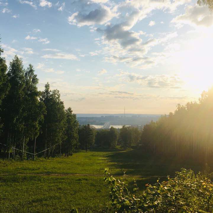 Academic forest walking route map in Irkutsk