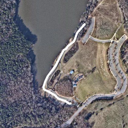 Tribble mill park walking route map in Dacula