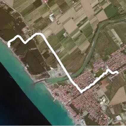 Bathroom walking route map in Cecina