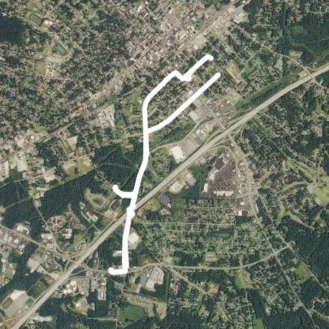 Walk in Salisbury, North Carolina, USA walking route map in Granite Quarry