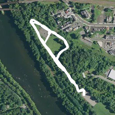 Delaware river park walking route map in Phillipsburg