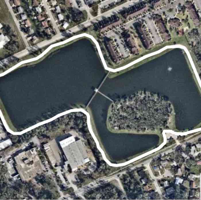 Park  walking route map in Daytona Beach Shores