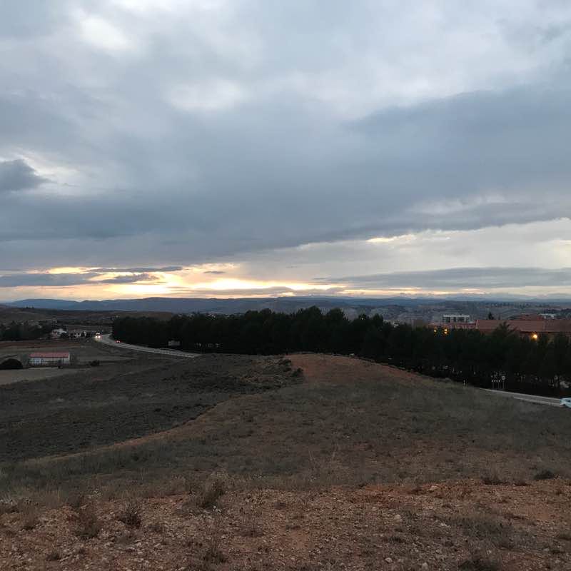 Walk around Teruel, sunset. walking route map in Teruel