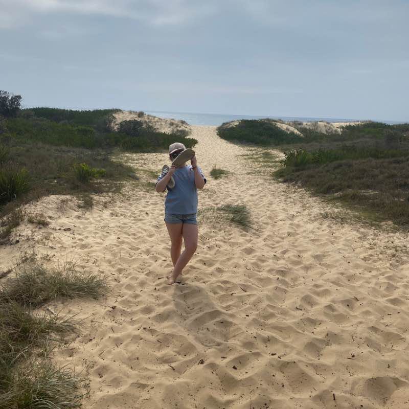 Dolphin beach walking route map in Moruya Heads