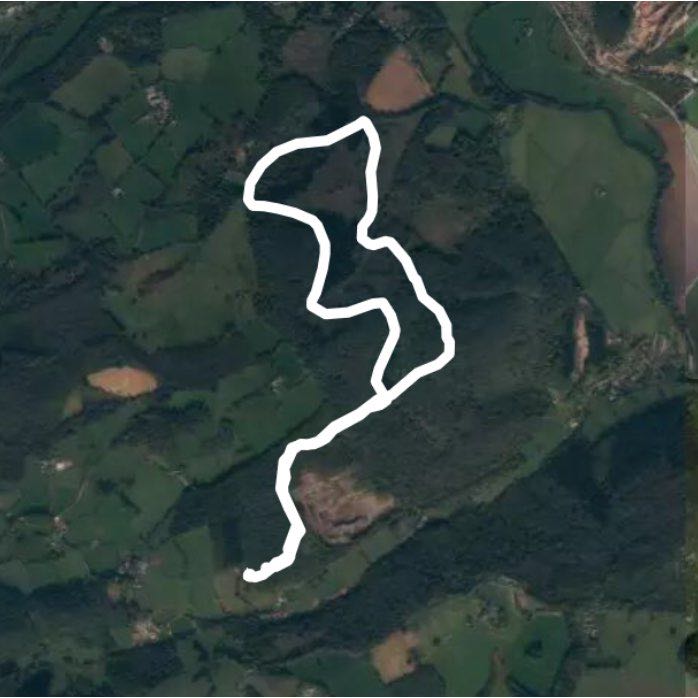 Llywn Hir quarry to Coed Cefn-Pwll-du walking route map in Lower Machen