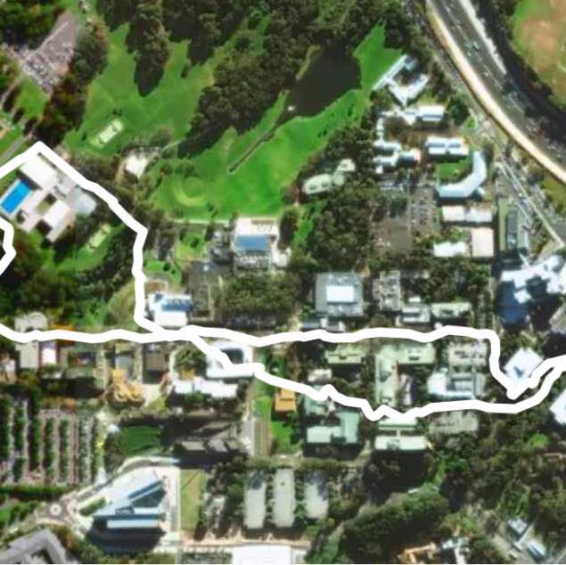 Macquarie university walking route map in Macquarie Park