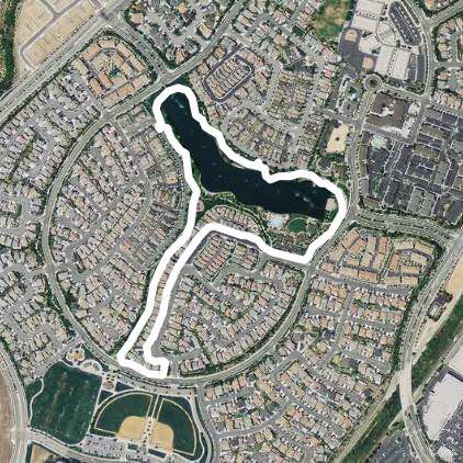 Harveston Lake Outer Perimeter Route walking route map in Temecula