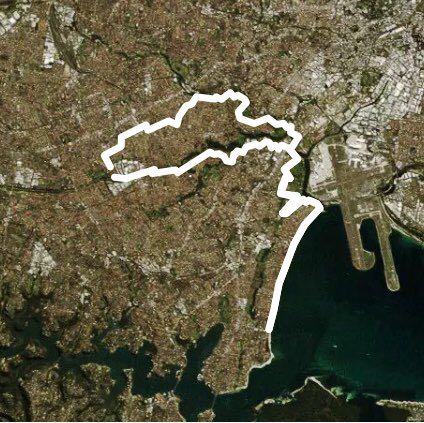 Cooks river walking route map in Kingsgrove